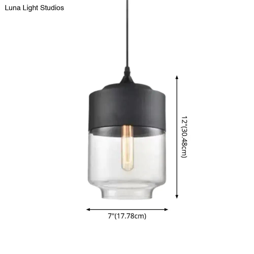 Black Smoked Glass Retro Single-Light Pendant