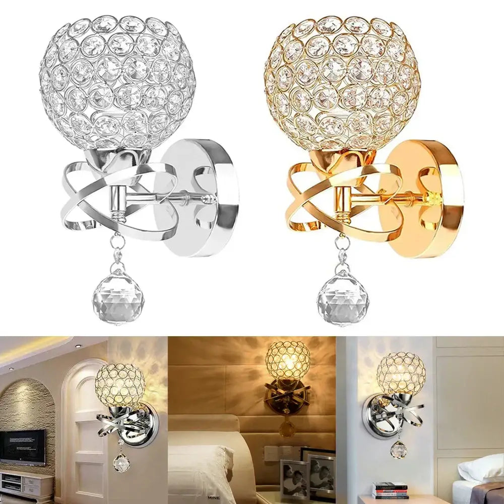 Silver Gold Crystal Sconce
