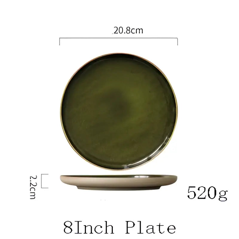 Green Ceramic Dinner Plates
