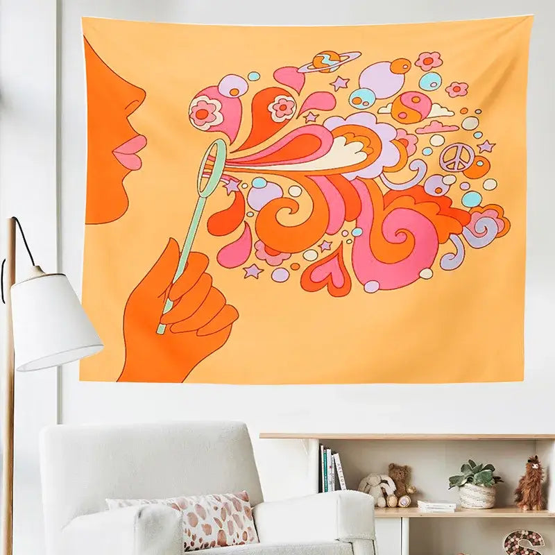 Colorful Bubbles Wall Tapestry