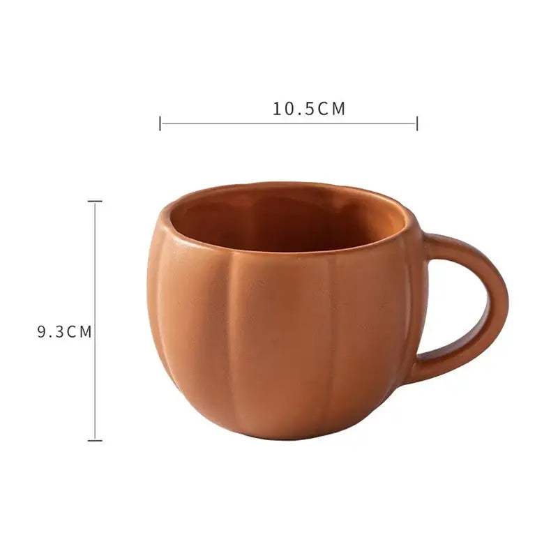Orange Ceramic Pumpkin Mug Bone China 500ml