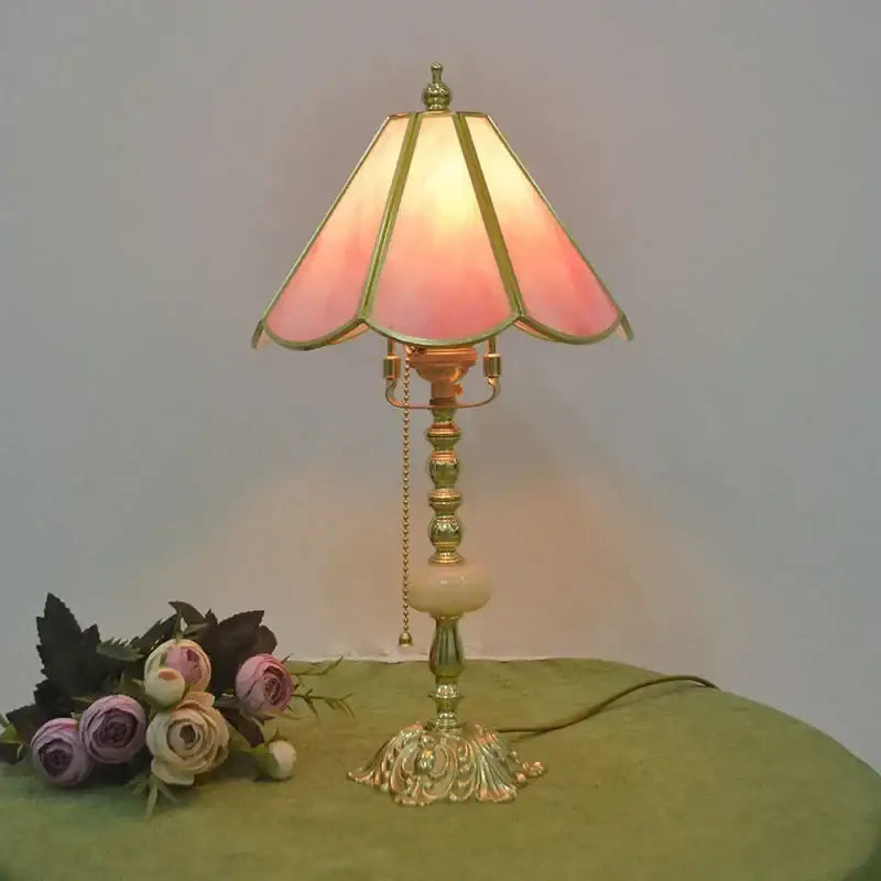 Pink Brass Desk Lamp