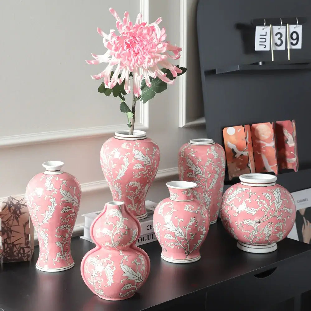 Pink Porcelain Flower Vase