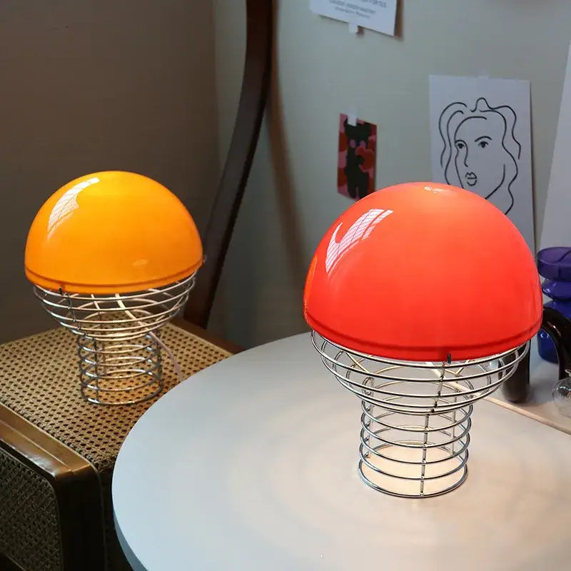 Red Glass Table Lamp