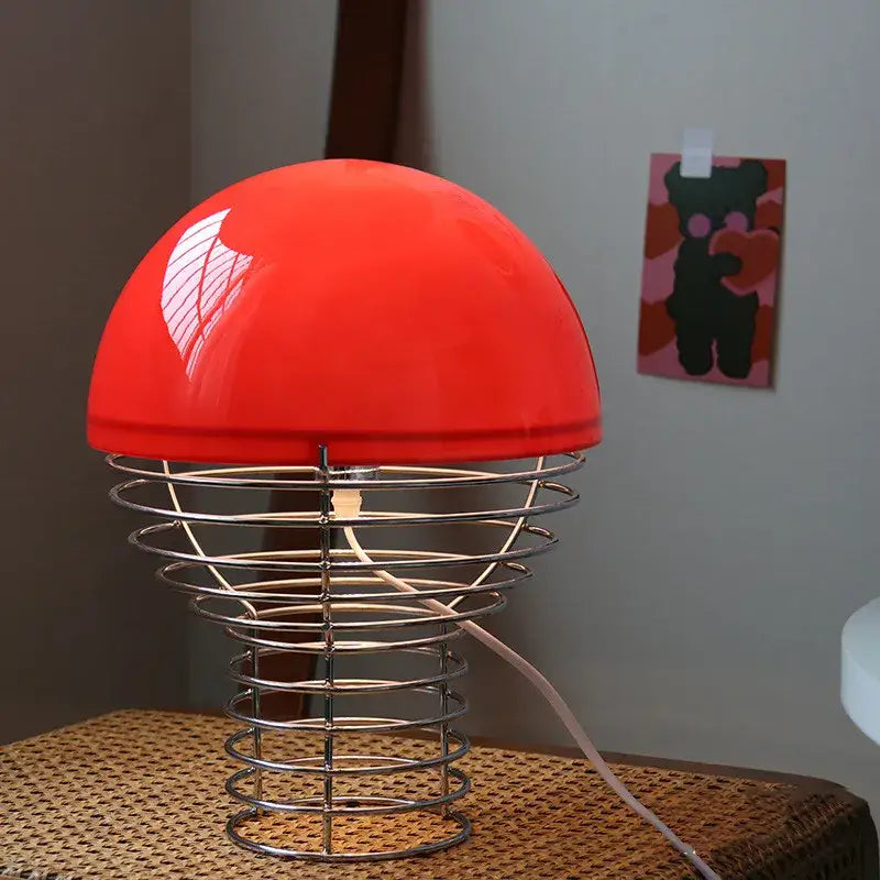 Red Glass Table Lamp