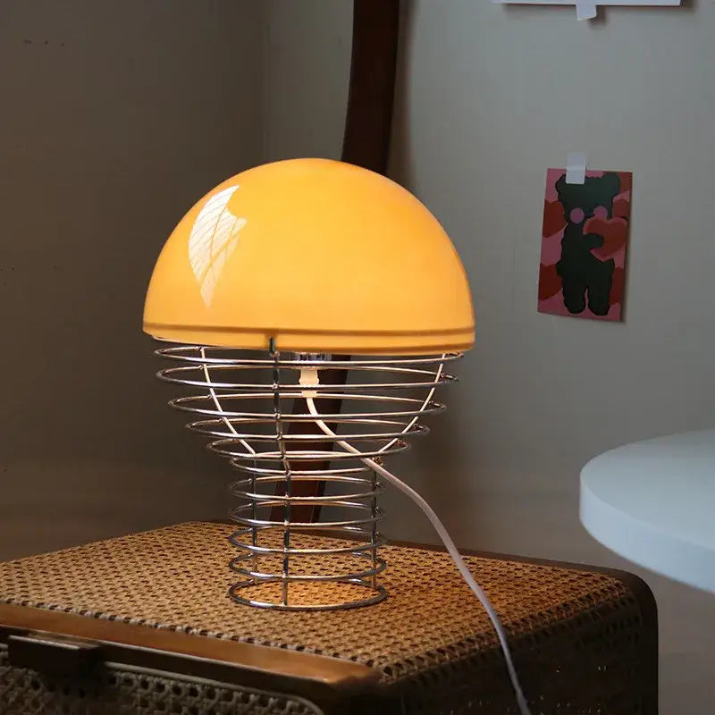 Red Glass Table Lamp