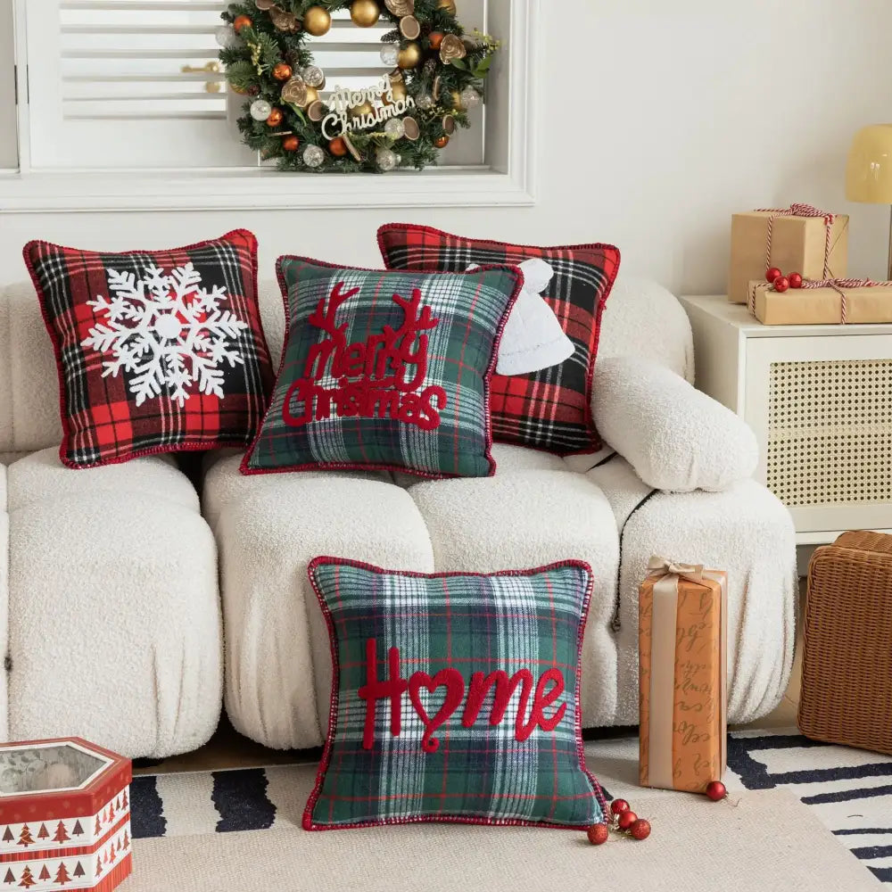 Red Green Plaid Pillowcase