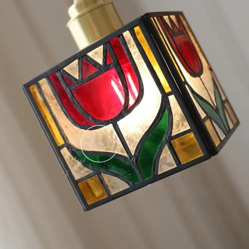 Red Tulip Glass Wall Sconce