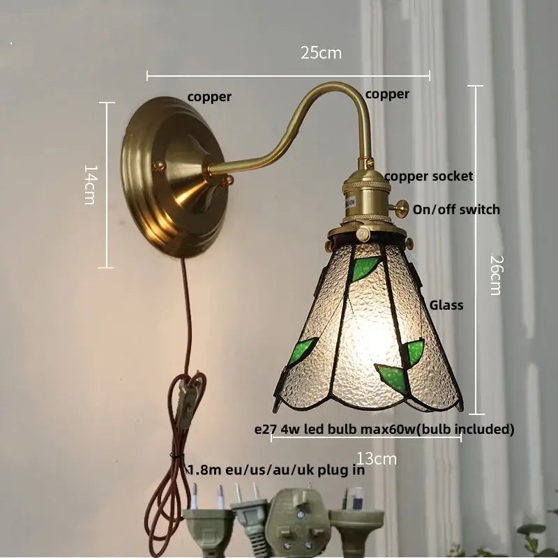 Red Tulip Glass Wall Sconce