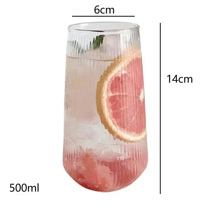 Ribbed Glass Coffee Cups