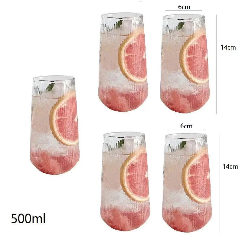 Ribbed Glass Coffee Cups