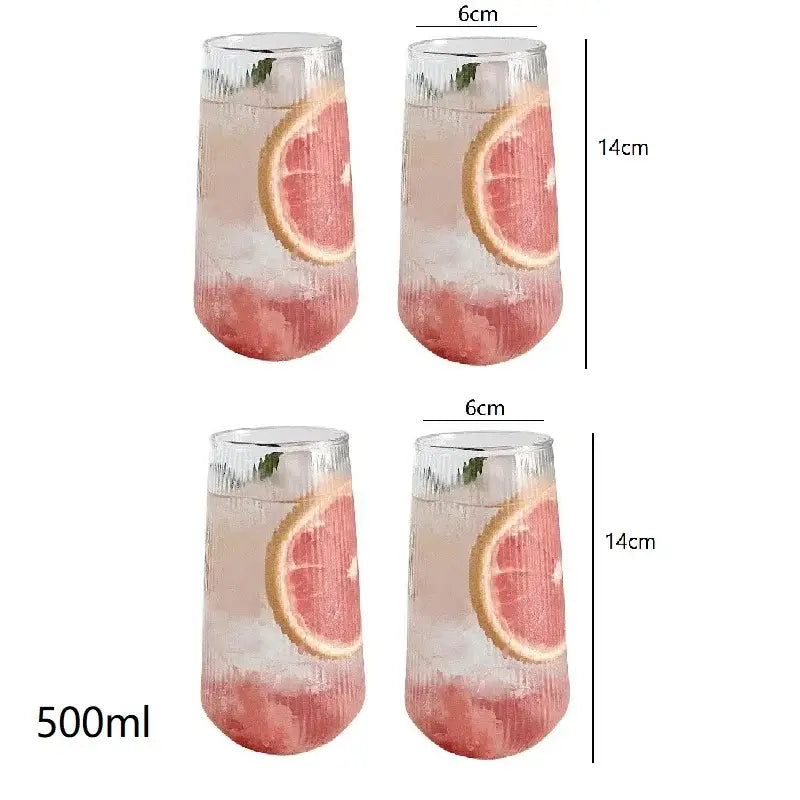 Ribbed Glass Coffee Cups