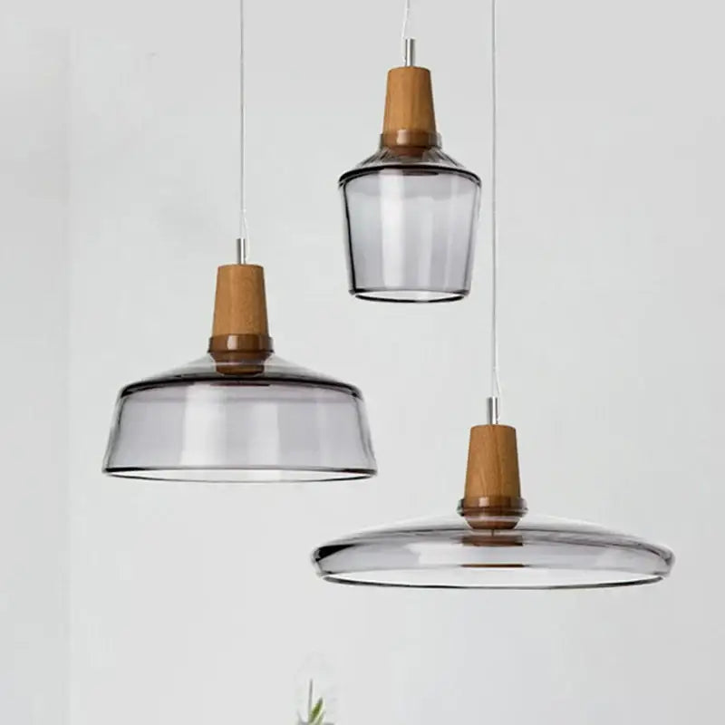 Smoked Glass Pendant Set