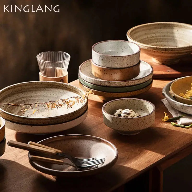Beige Ceramic Plate Set
