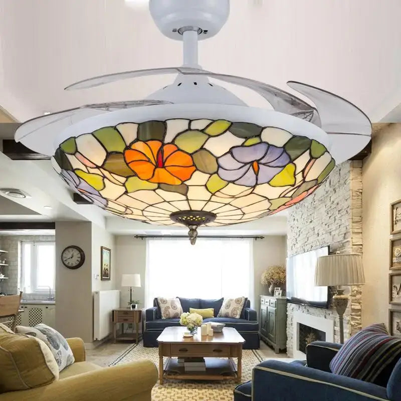 White Glass Ceiling Fan