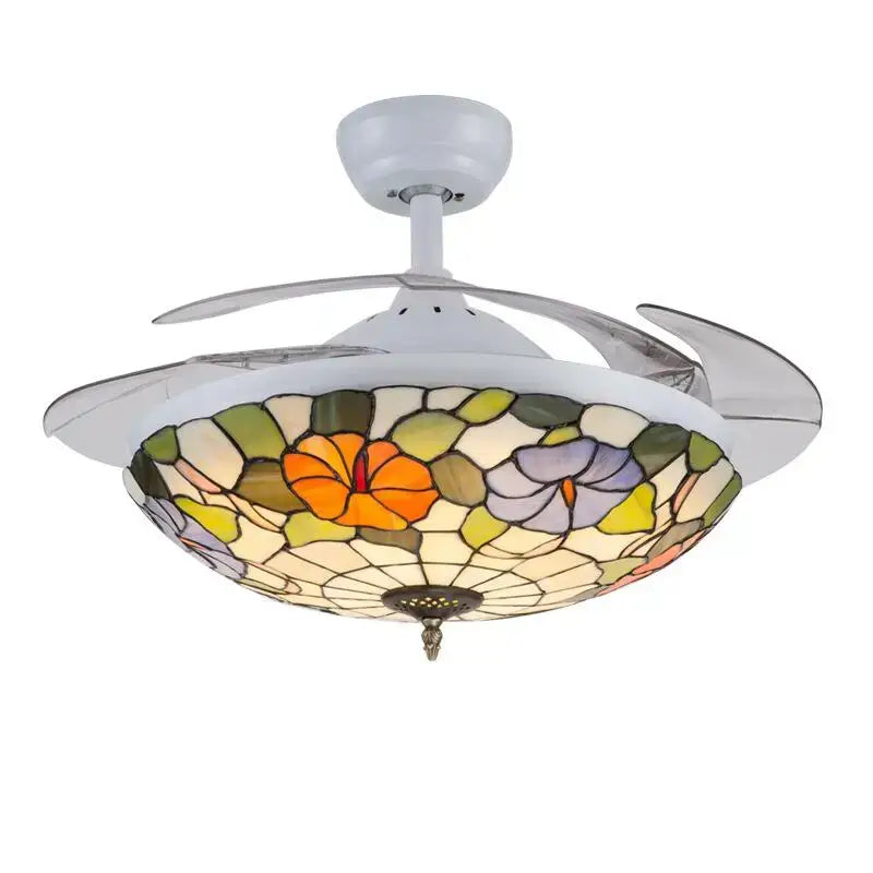 White Glass Ceiling Fan
