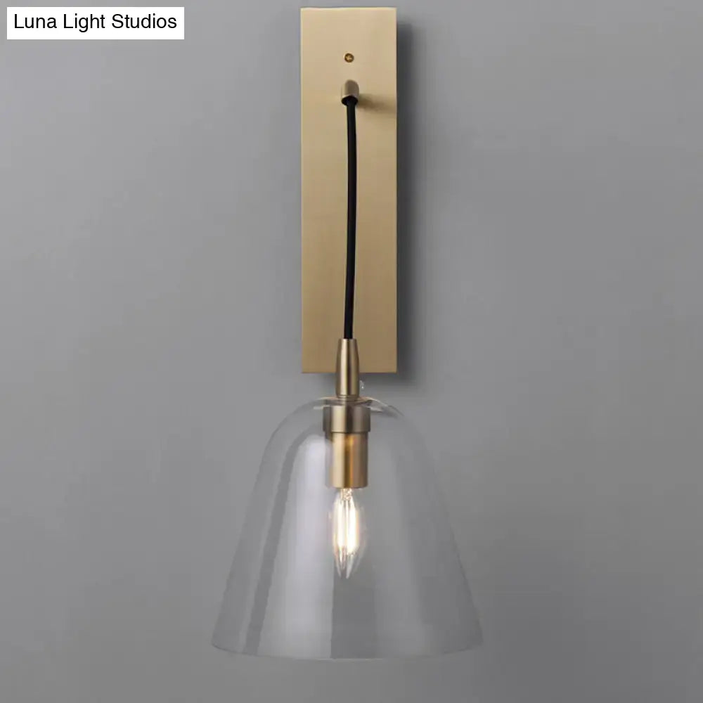 Brass Glass Wall Sconce Retro Industrial Style