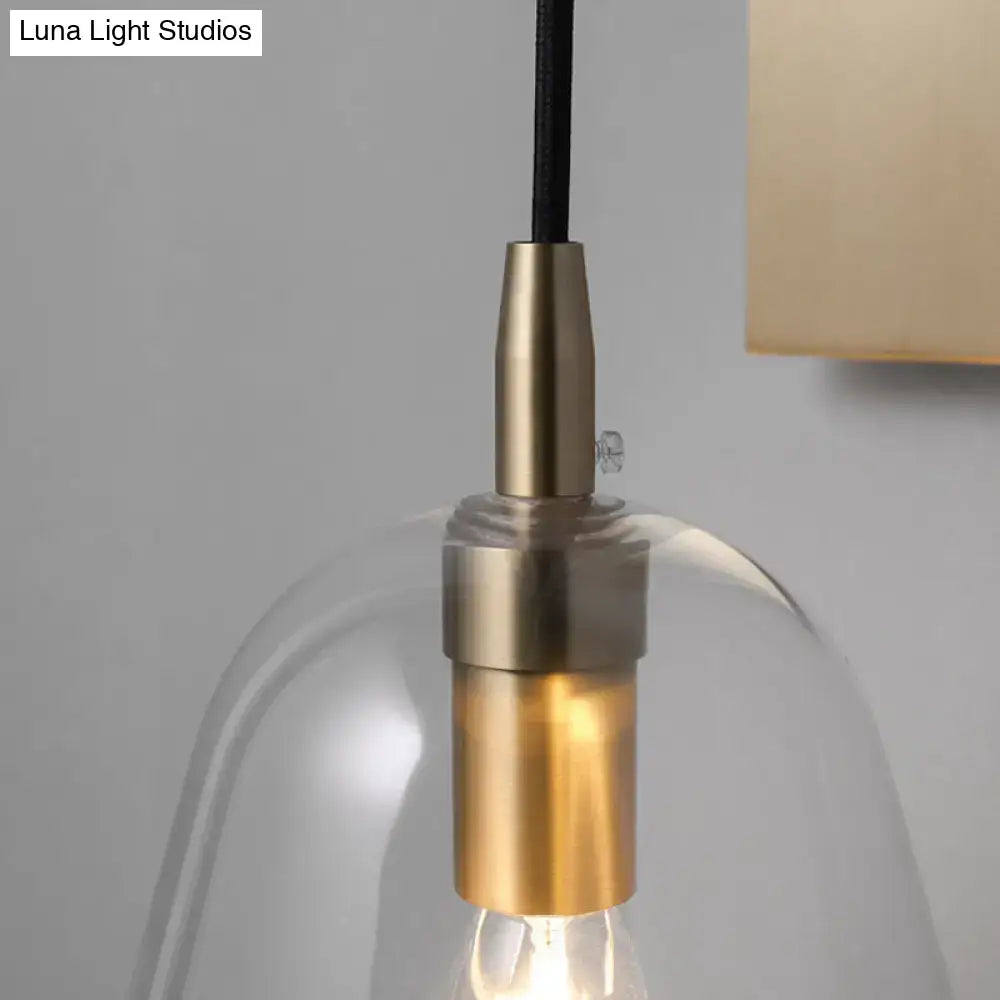 Brass Glass Wall Sconce Retro Industrial Style