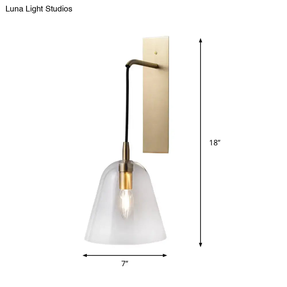 Brass Glass Wall Sconce Retro Industrial Style