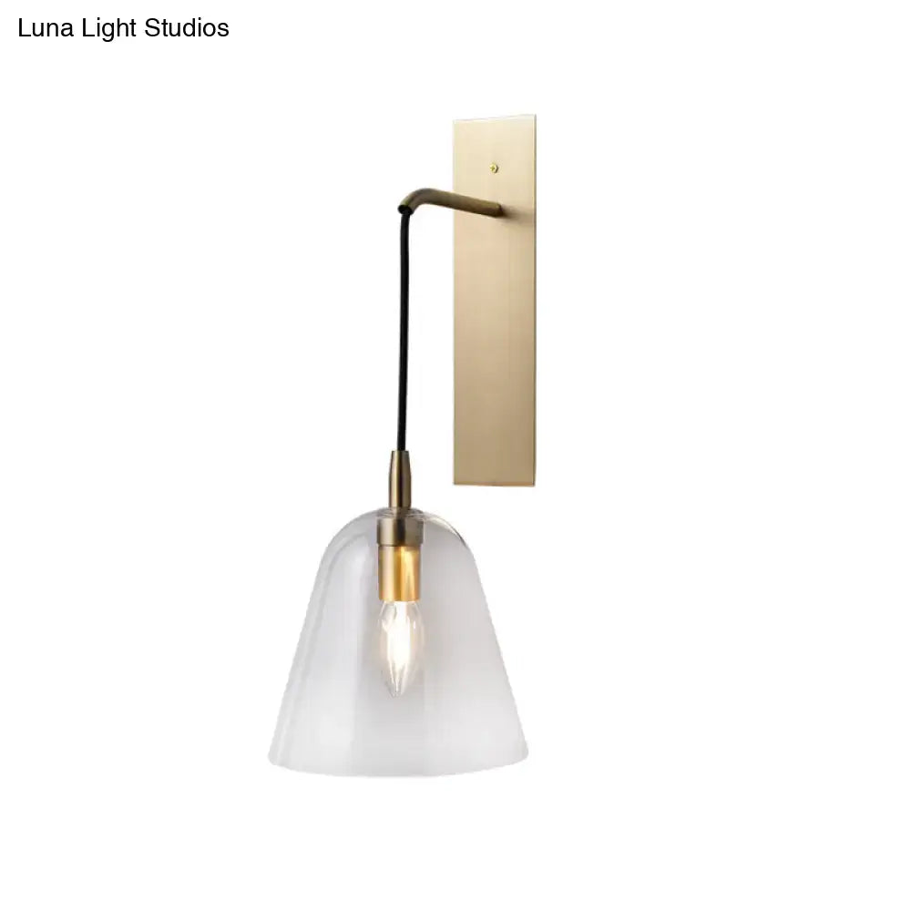 Brass Glass Wall Sconce Retro Industrial Style