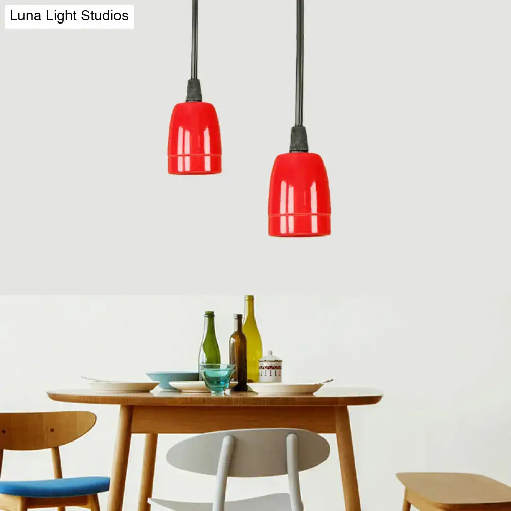 Red Ceramic Pendant Light