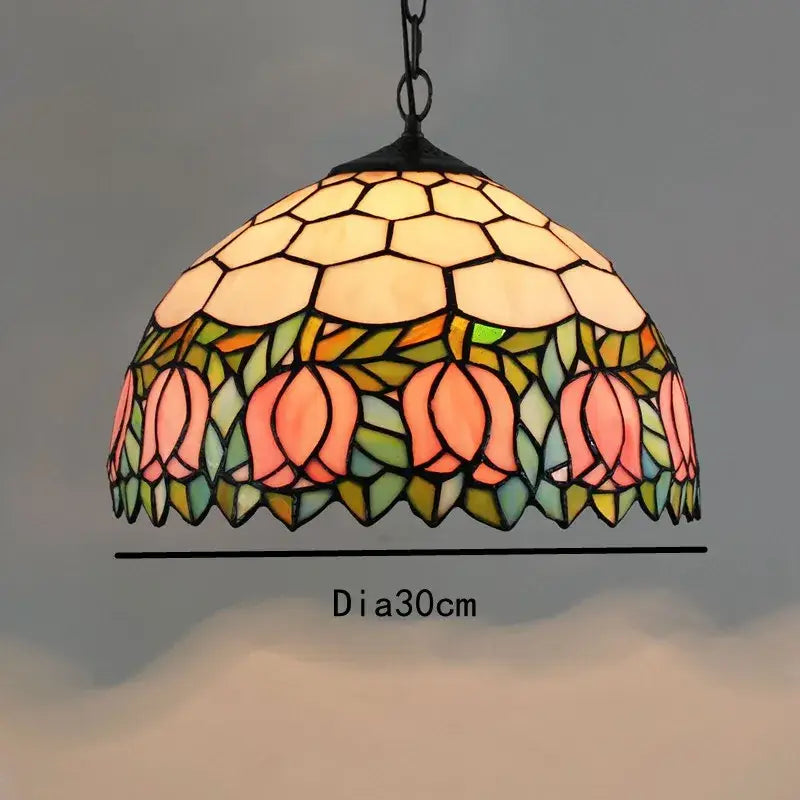 Colorful Tiffany Glass Chandelier