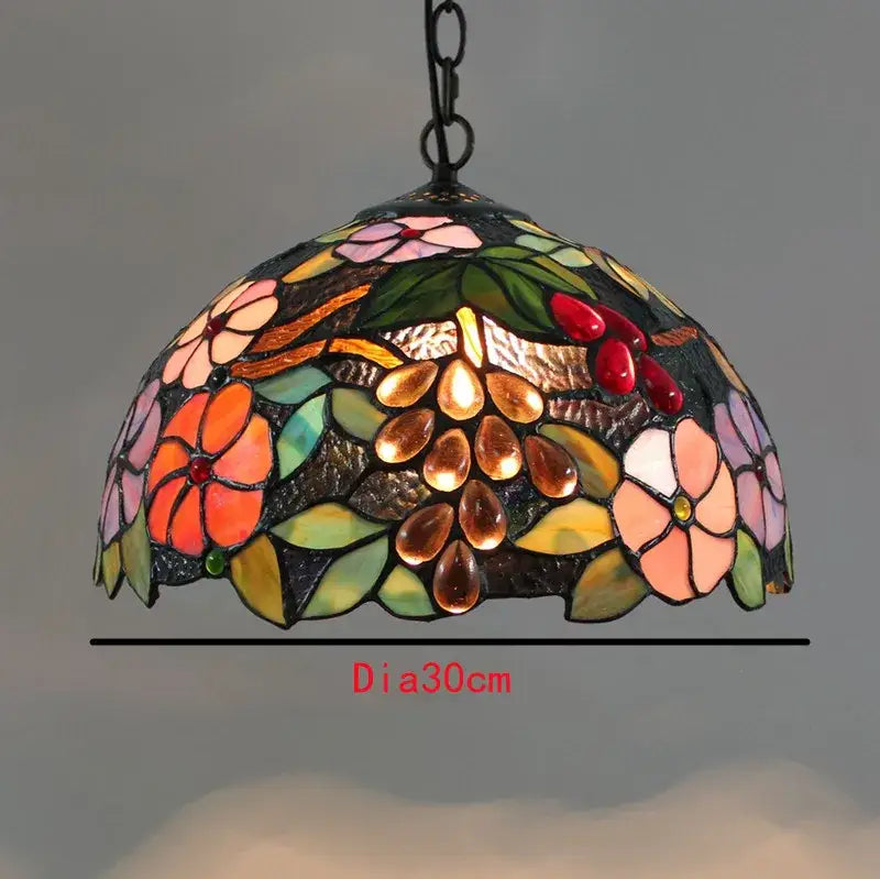 Colorful Tiffany Glass Chandelier