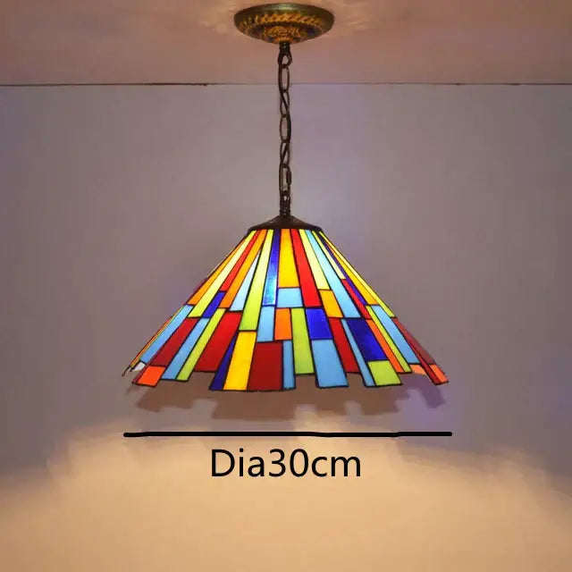 Colorful Tiffany Glass Chandelier