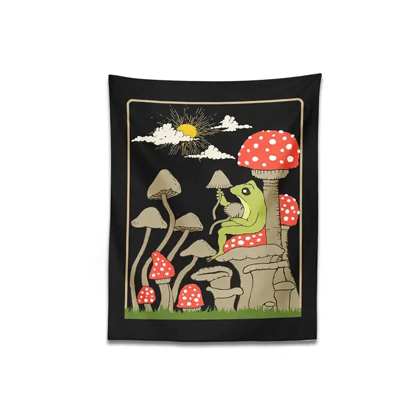 Black Frog Wall Tapestry
