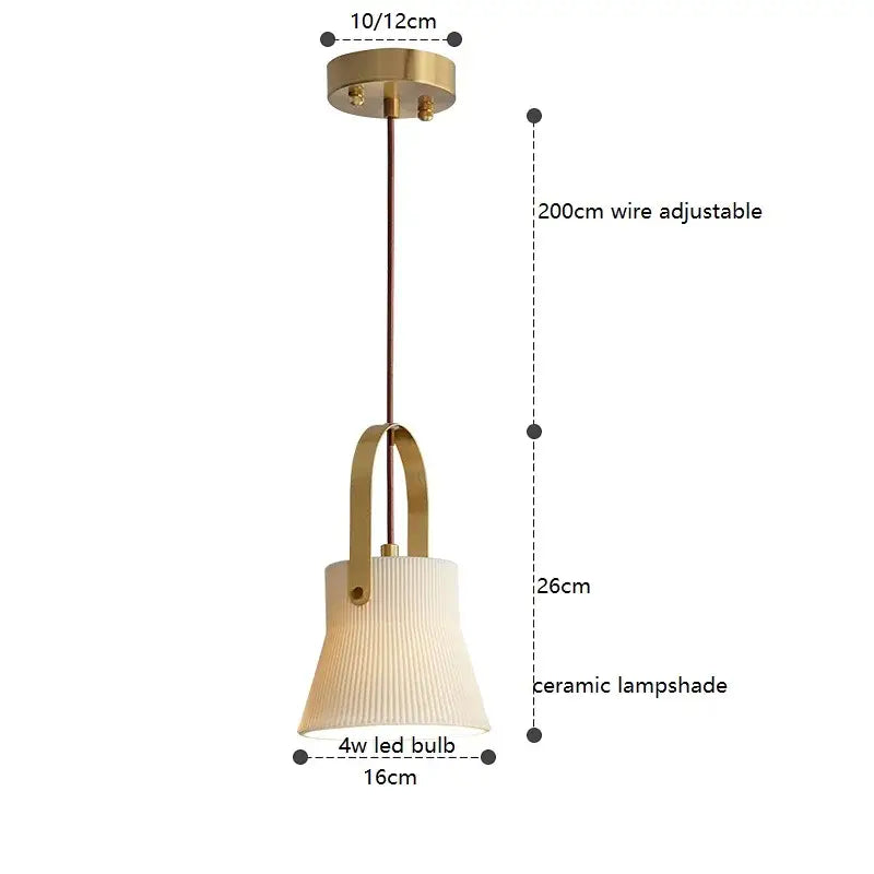 Cream Ceramic Pendant Light Japanese Nordic Style