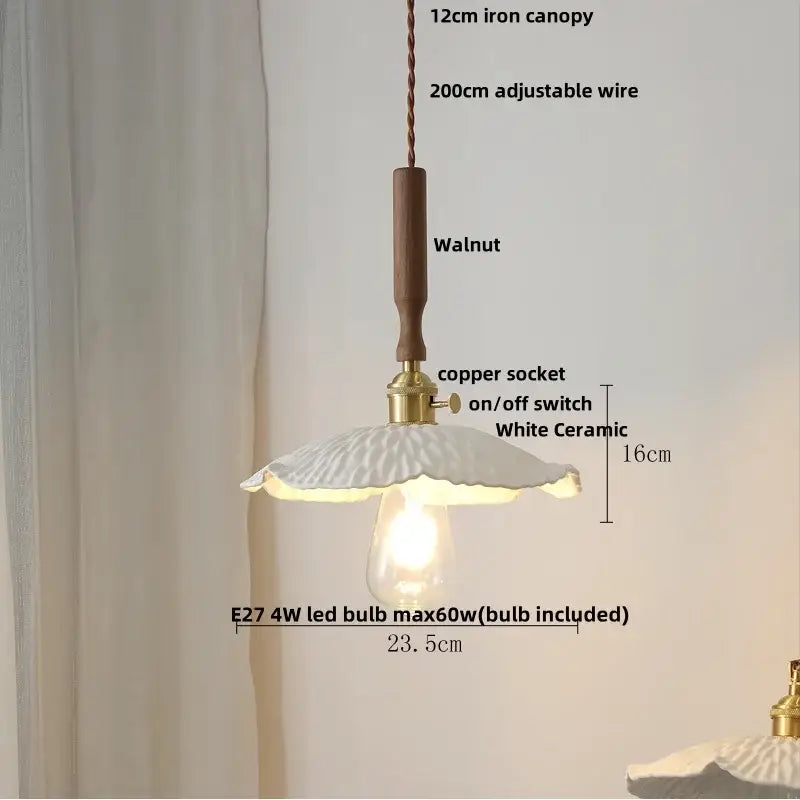 Walnut Ceramic Pendant Lamp