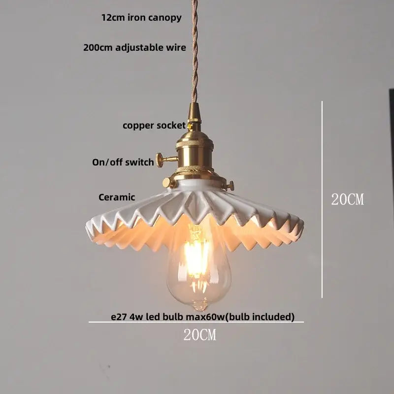 Walnut Ceramic Pendant Lamp