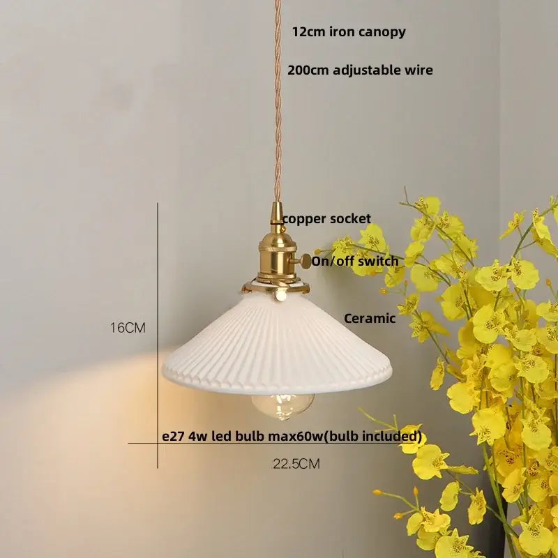 Walnut Ceramic Pendant Lamp