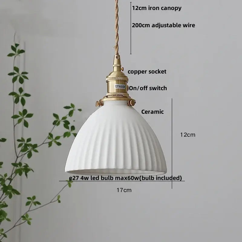 Walnut Ceramic Pendant Lamp