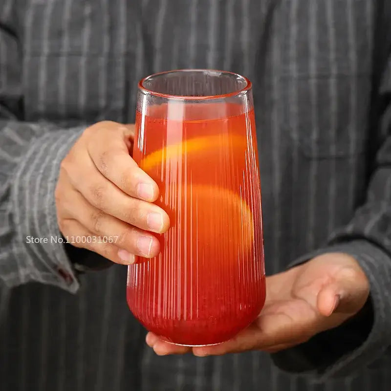 Glass Bamboo Lid Cup Set