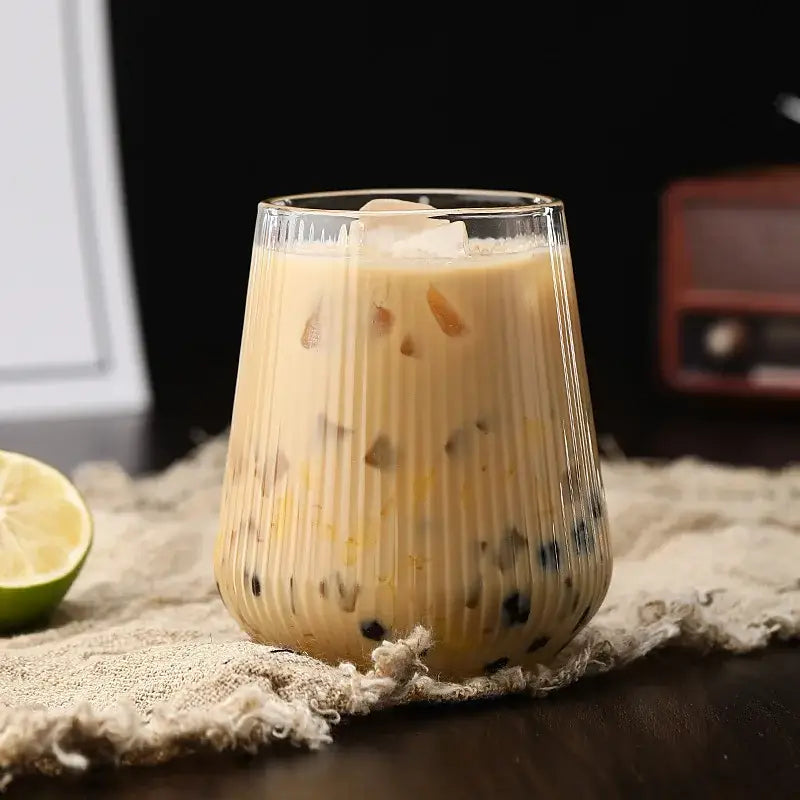 Glass Bamboo Lid Cup Set