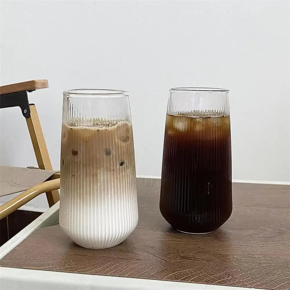 Glass Bamboo Lid Cup Set