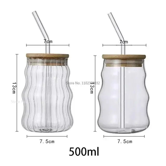 Glass Bamboo Lid Tumbler