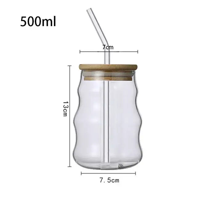 Glass Bamboo Lid Tumbler