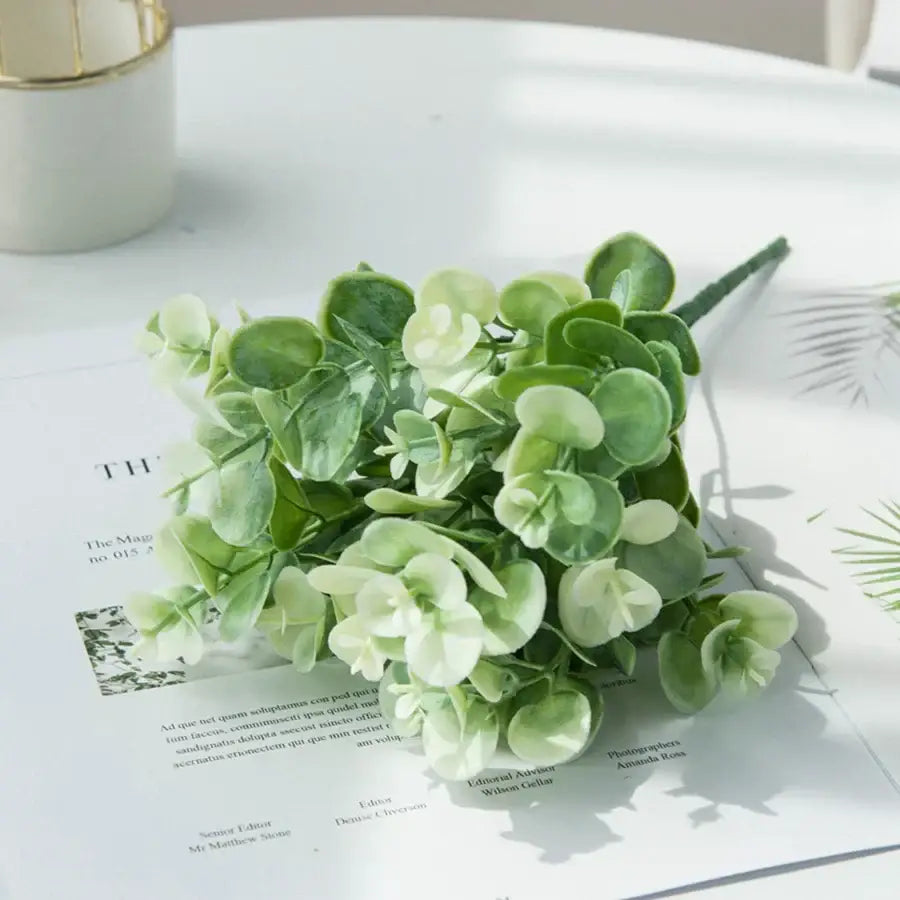 Glass Eucalyptus Leaves Vase