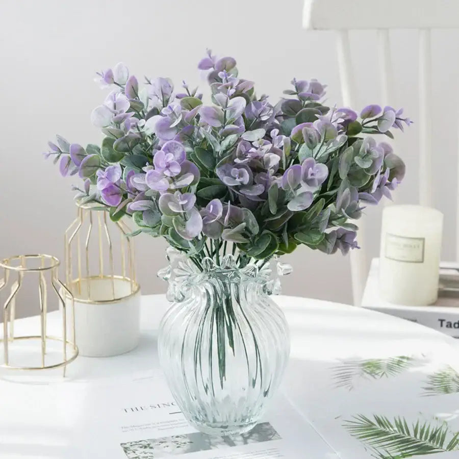 Glass Eucalyptus Leaves Vase