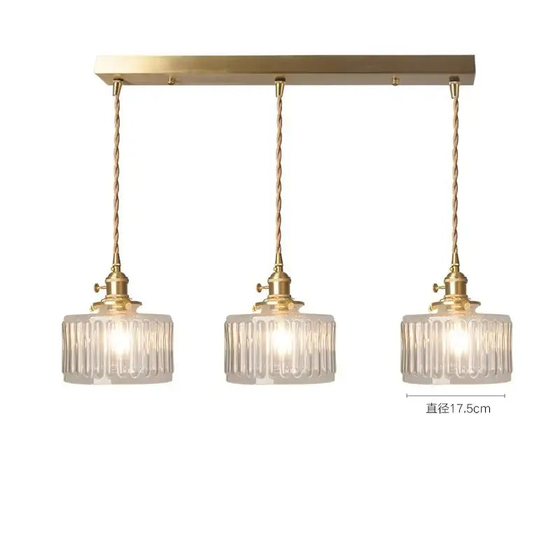 Green Glass Pendant Light with Brass Hardware