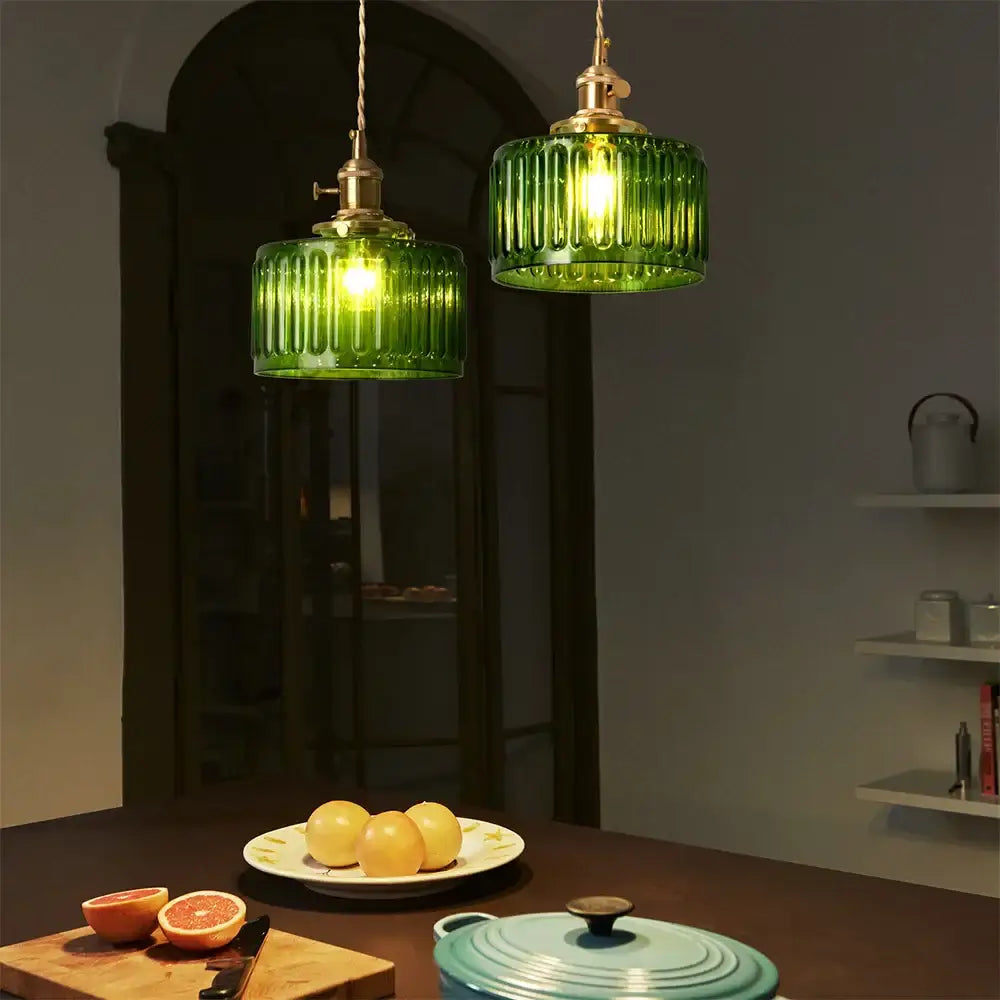 Green Glass Kitchen Pendant