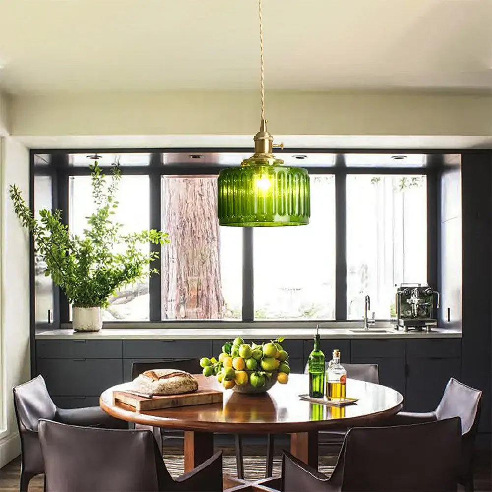 Green Glass Kitchen Pendant