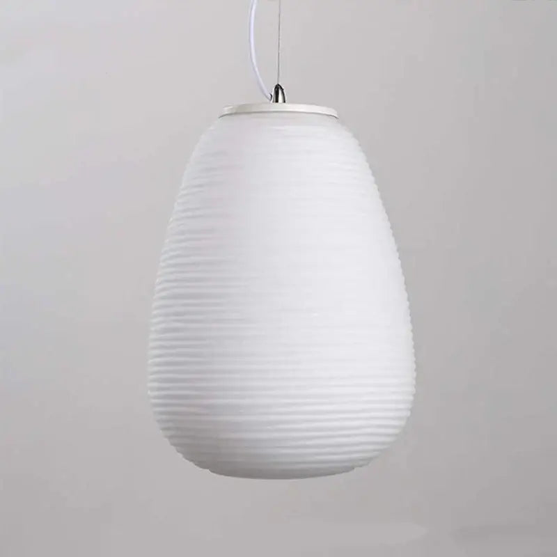 Off-White Glass Pendant with Paper Texture Finish