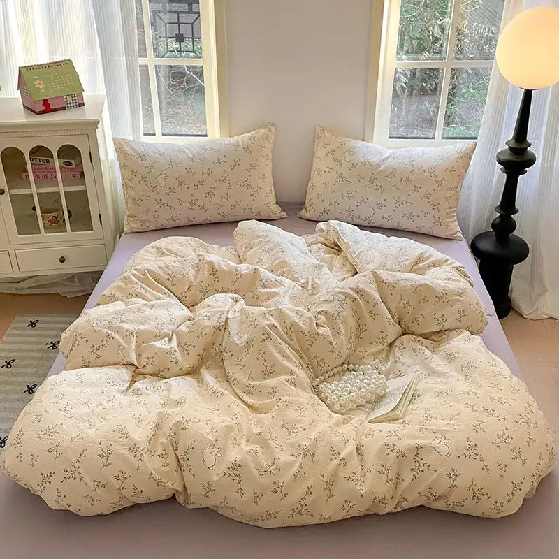Pink Cotton Floral Bedding