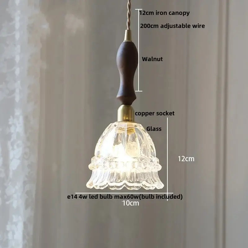 White Glass Pendant Light with E14 Base