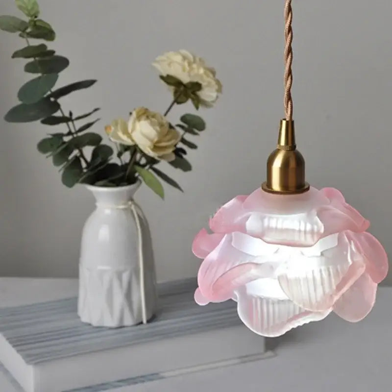 White Glass Pendant Light with E14 Base
