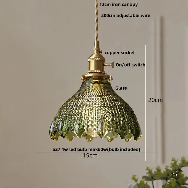 White Glass Pendant Light with E14 Base