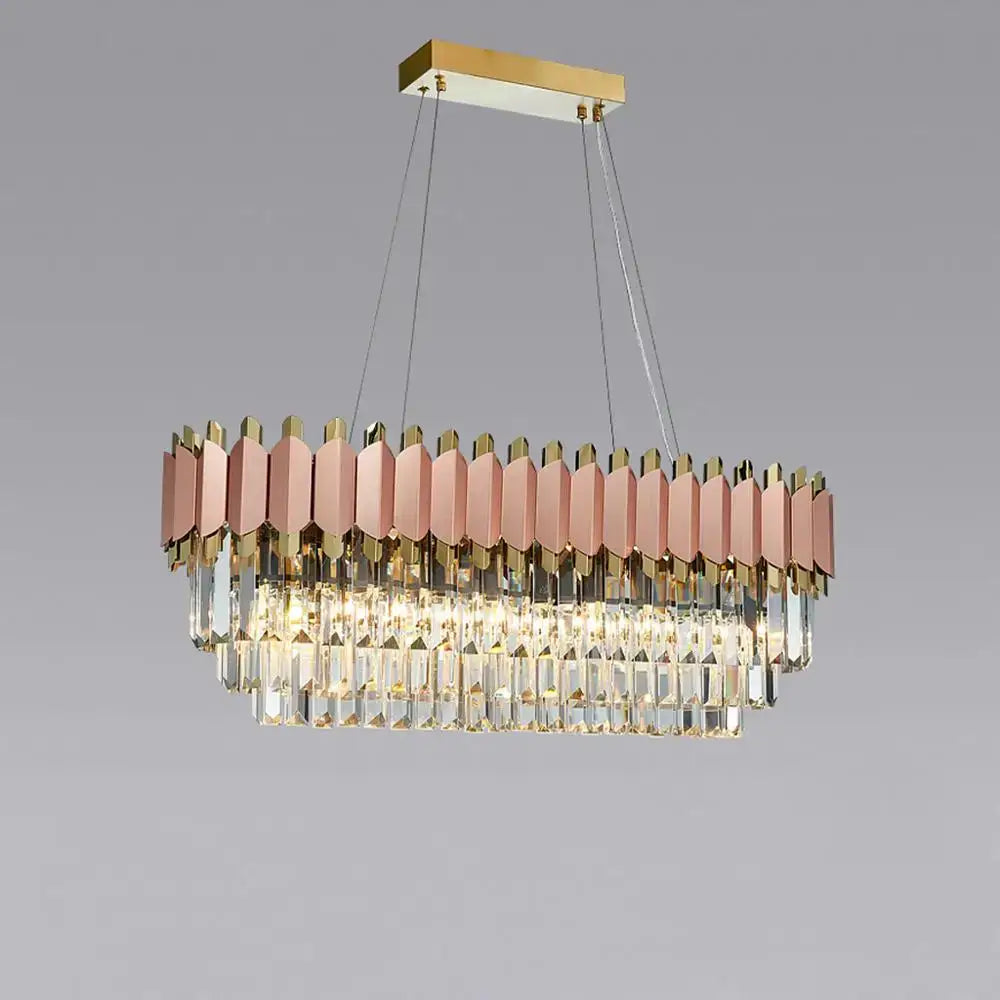 Rose Gold Crystal Pendant Light Dia100cm
